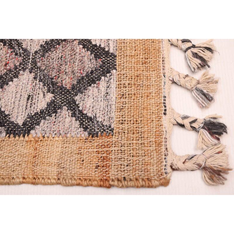 ECARPETGALLERY Flat-Weave Palas Denizli Tan Jute Kilim - 5'4 x 7'6