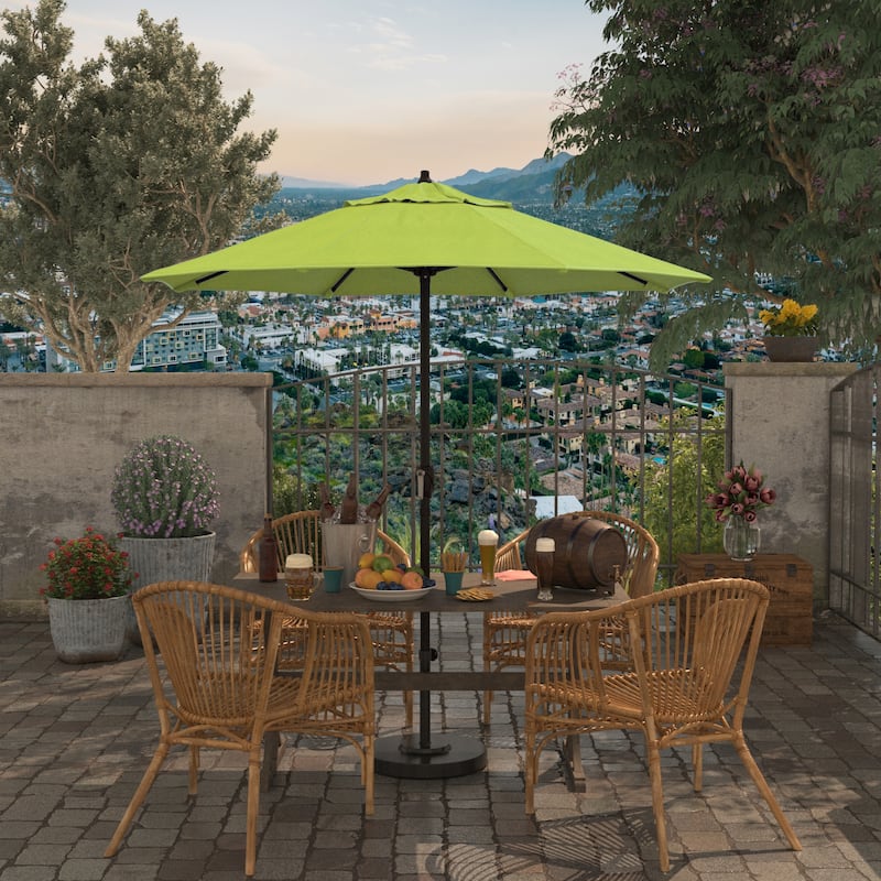North Bend 7.5-foot Crank Lift Auto Tilt Sunbrella Fabric Patio Umbrella by Havenside Home - Parrott
