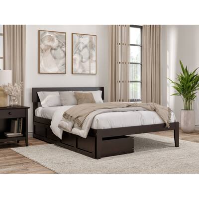 Boston Full Bed with 2 Drawers in Espresso