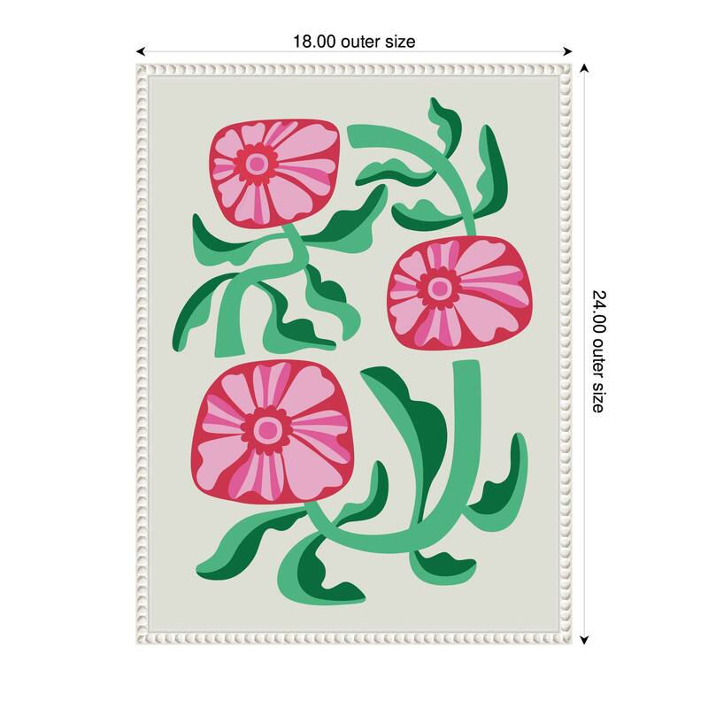Kate and Laurel Sylvie Retro Flowers Framed Canvas by Rachel Lee