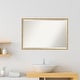 preview thumbnail 30 of 29, Beveled Wood Bathroom Wall Mirror - Svelte Polished Gold Frame