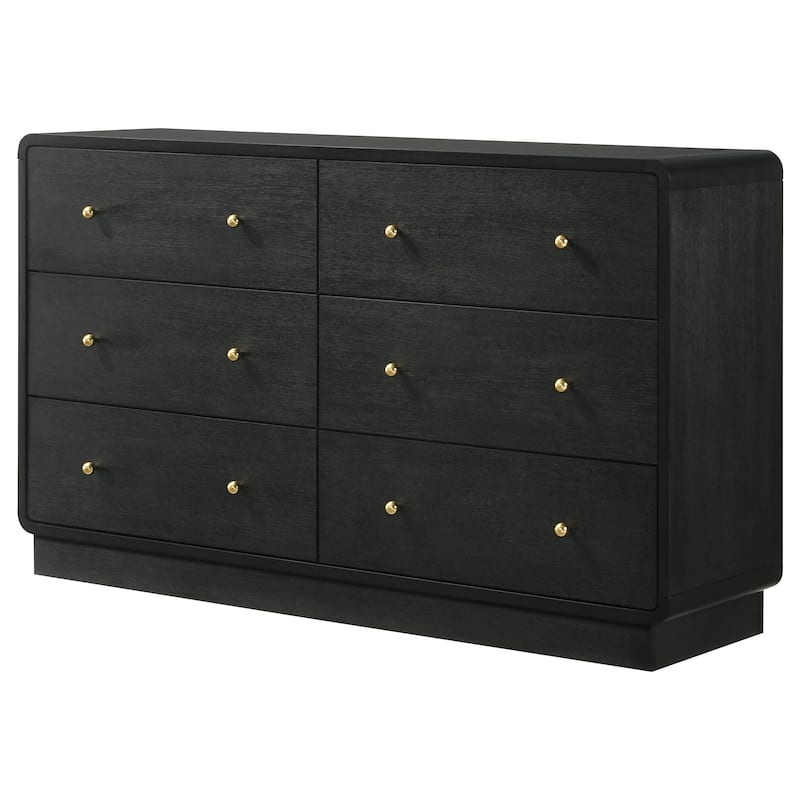 6 drawer black dresser with mirror Ashley Danziar 6-Drawer Dresser and Mirror in Matte Black