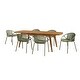 preview thumbnail 12 of 18, Roomfitters Outdoor Expandable Dining Set 7 Piece Acacia Wood Table Stackable Chairs Green,Teak