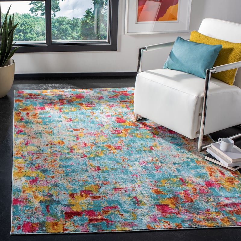 SAFAVIEH Luxor Mariann Boho Abstract Rug - 5'3" x 7'7" - Aqua/Fuchsia