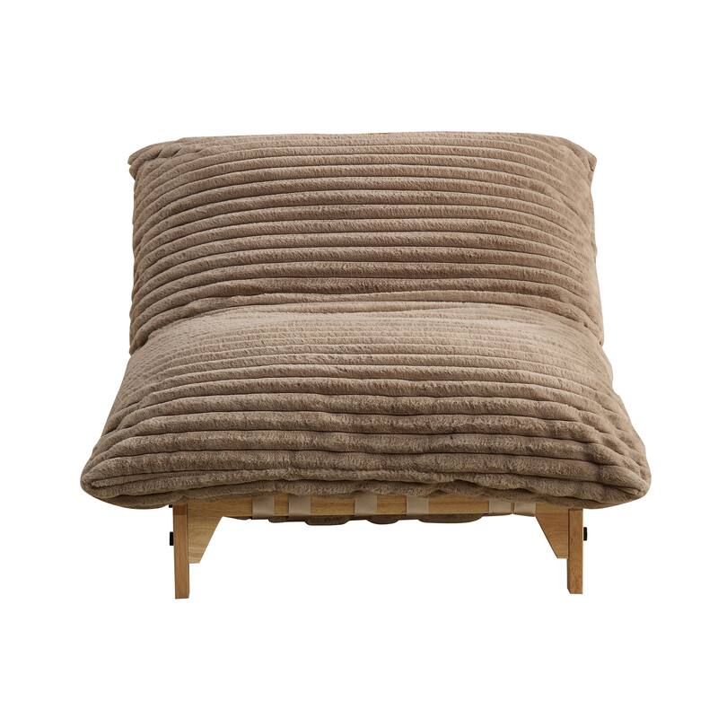 Accent Armless Lazy Sofa, Casual Single Sofa, Corduroy Fabric, For Living Room And Bedroom , With Backrest, Single Seat