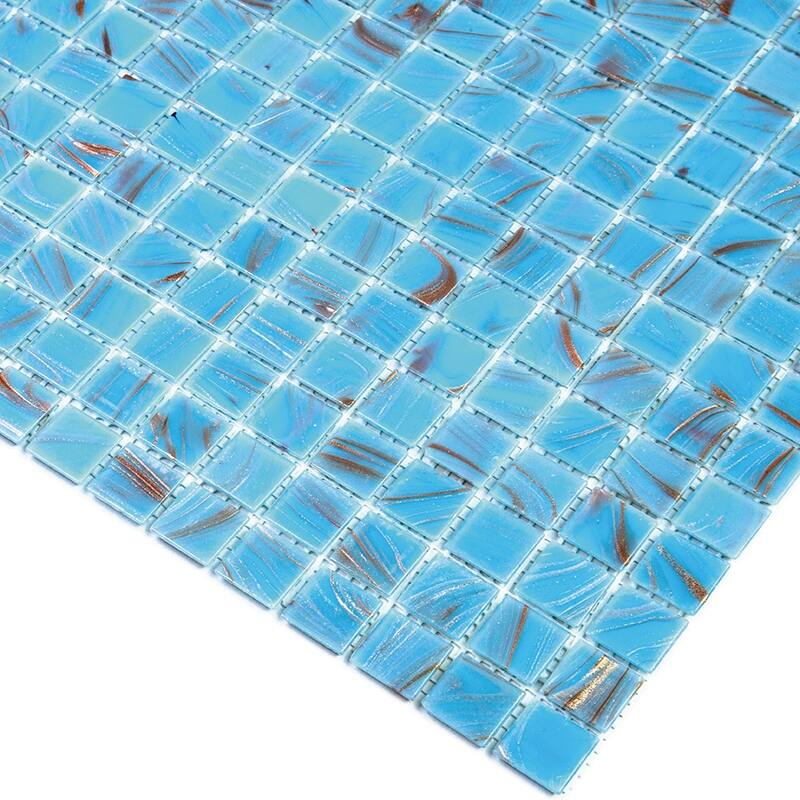 Apollo tile 12" x 12" Celestial Glossy Maya Blue Glass Tile (20 sq ft/case) - 20 Pack
