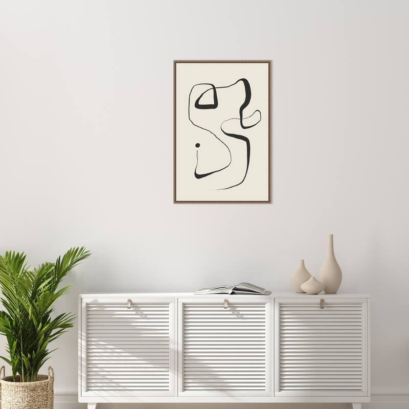 The Point by Treechild Framed Canvas Wall Art Print 23 x 33 in. - Sylvie Beaded Bronze