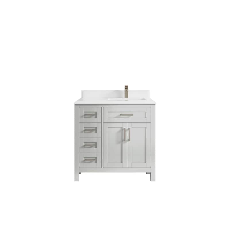 Willow Collections 36 in. W x 22 in. D Cambridge Right Offset Sink Bathroom Vanity with Countertop