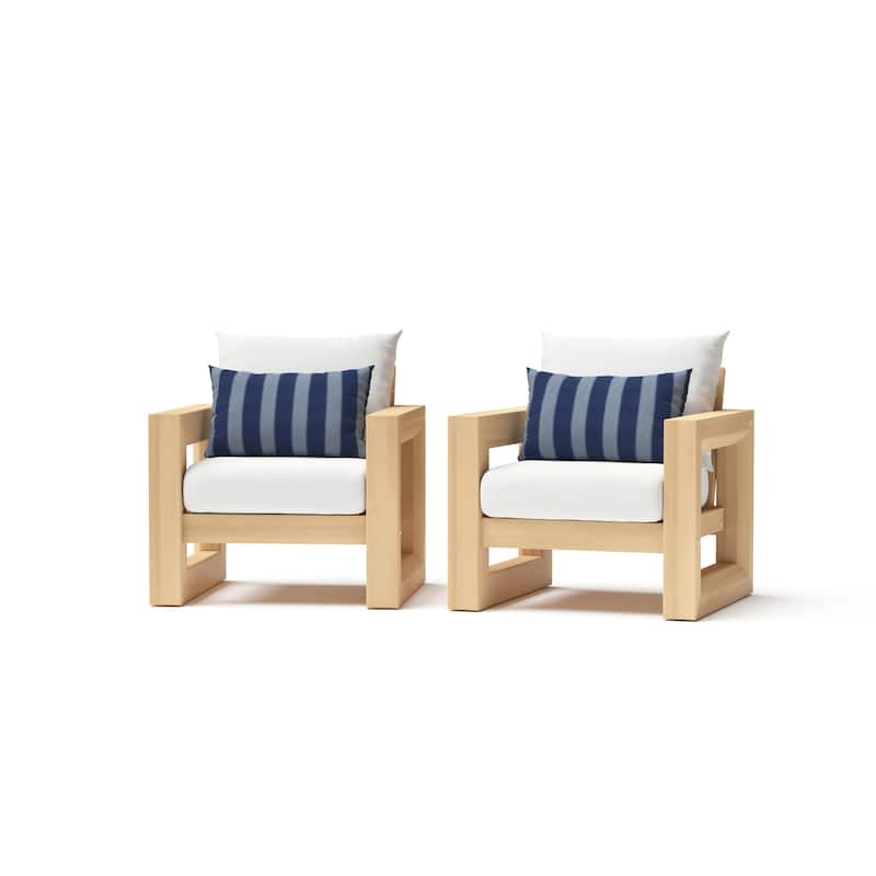 Benson 2 Piece Sunbrella Outdoor Patio Club Chairs - Centered Ink