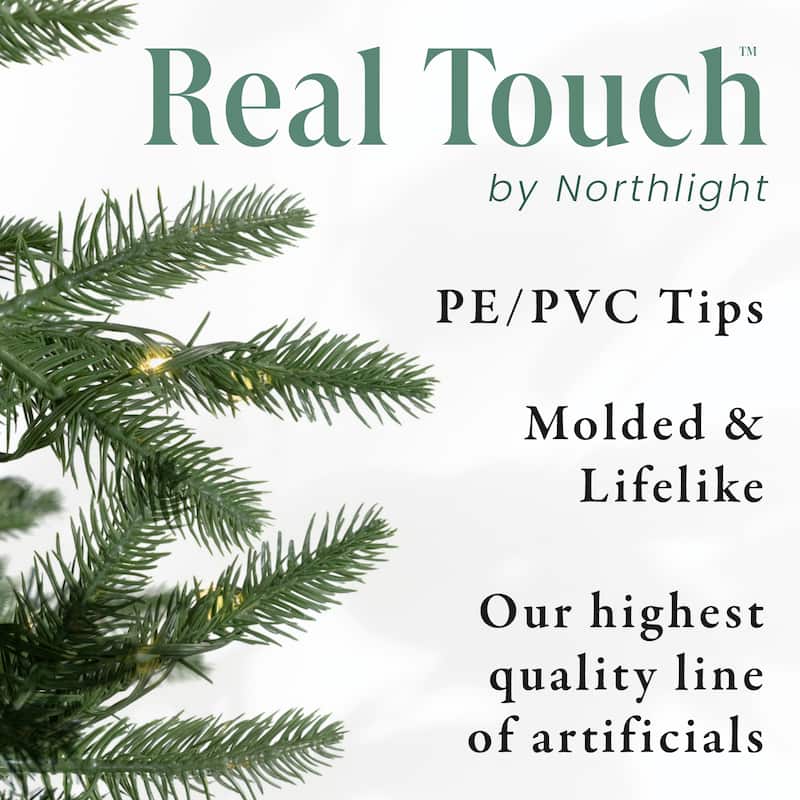 real touch™️ full noble fir artificial christmas tree unlit 7.5' - 7.5 Foot