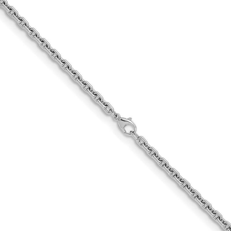 Curata 925 Sterling Silver Rhodium 4mm Fancy Flat Chain Necklace for Men or Women