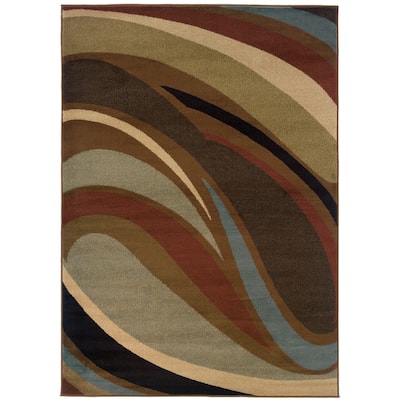 Style Haven Hayden Abstract Waves Multi-colored Area Rug--