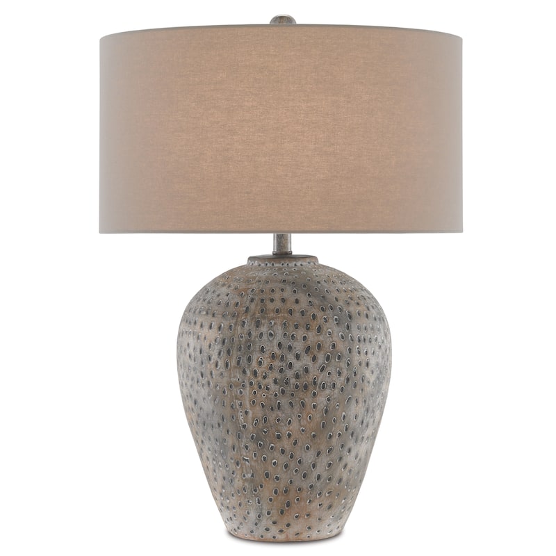Currey & Company Junius Gray Table Lamp - 27"h x 19"dia - 27"h x 19"dia - Earth Gray