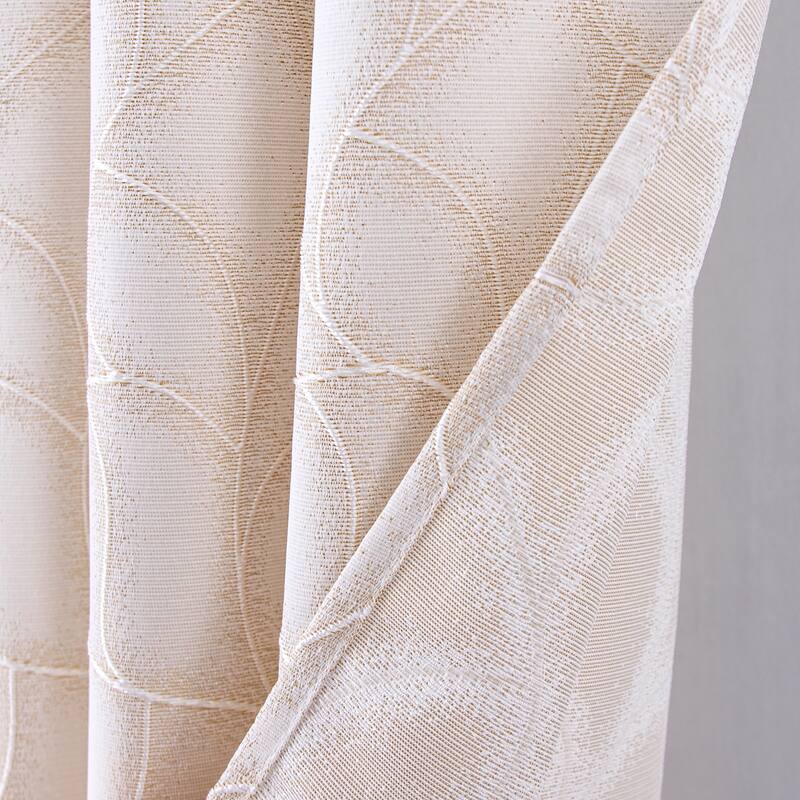 Lorena Woven Jacquard Window Curtain with Grommets 84" Set