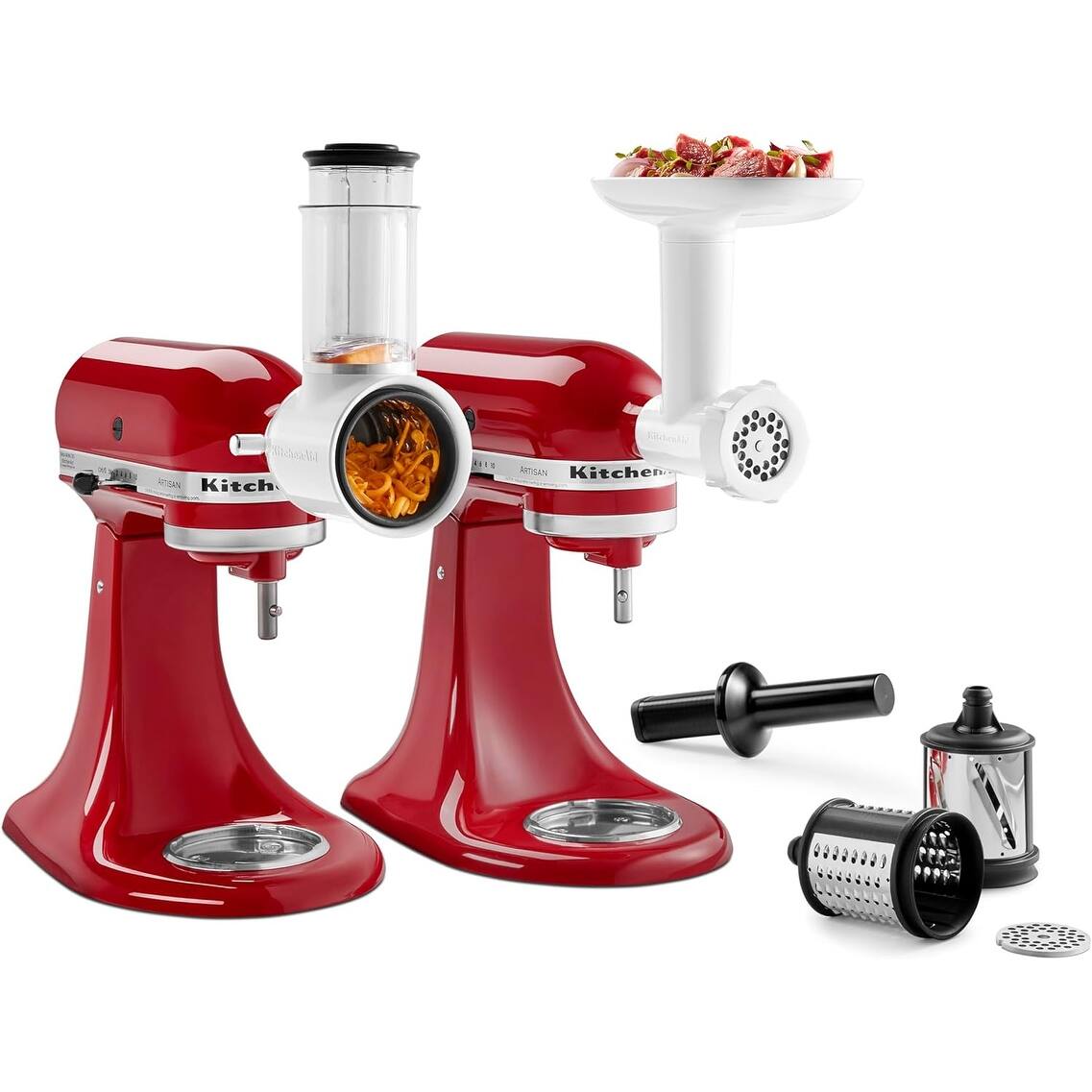 Food Grinder And Fresh Prep Slicer/Shredder Attachment Bundle Bed