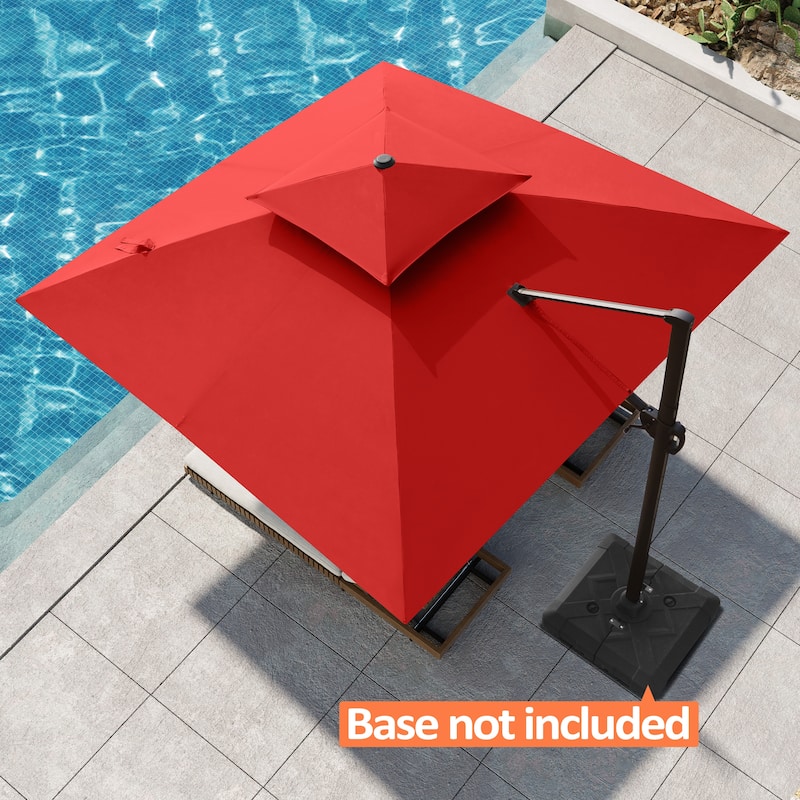 Pellebant Outdoor Patio Cantilever Offset Umbrella 11 ft Double Top
