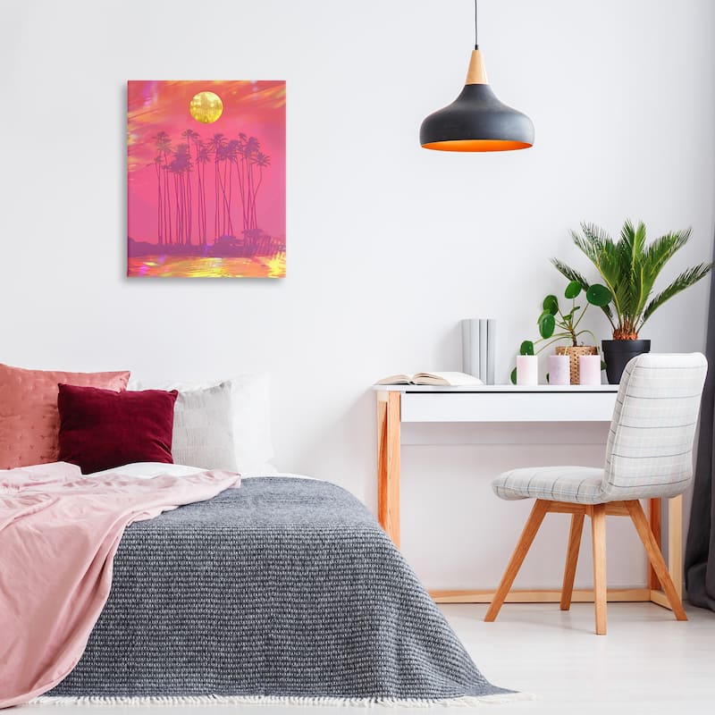 Stupell Disco Over Tropical Palms Canvas Wall Art Design By Lil' Rue