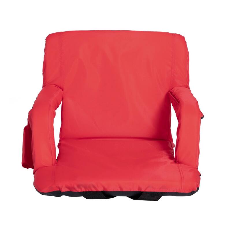 Backpack Reclining Padded Stadium Chairs with Armrests & Storage Pockets