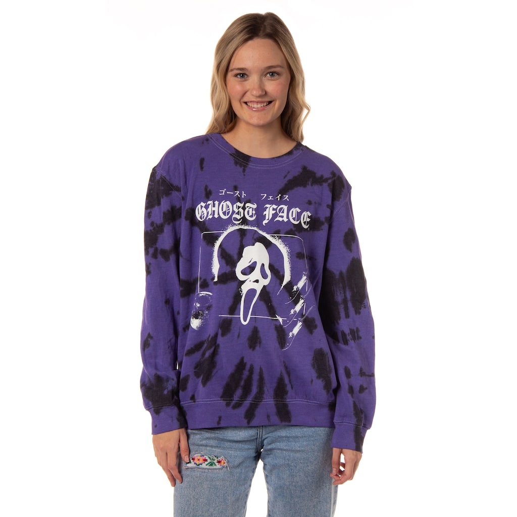 Women's Ghost Face Tie-Dye Pullover Sweatshirt