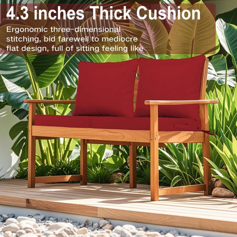 24x24 in Outdoor Deep Seat Cushion Set, Waterproof Fade Resistant, 4in Thickened Foam, Removable Cover, Adjustable Straps