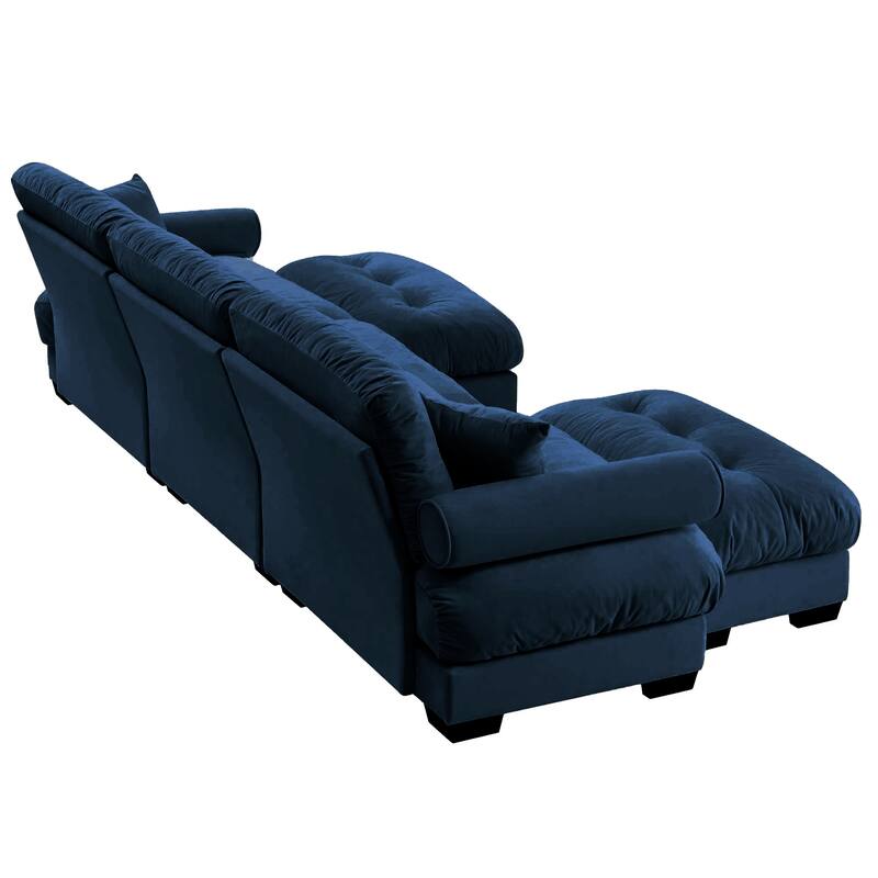 Convertible Modular Couch 130" U Shaped Sectional Sofa with 2 Ottomans