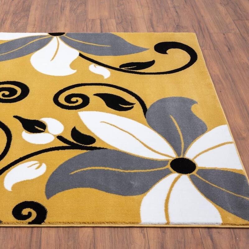 LUXE WEAVERS Modern Floral Area Rug, Medium Pile, Stain-Resistant Rug