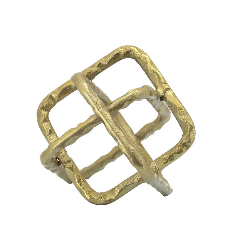 Sagebrook Home Decorative Metal Sculpture with Geometric Openwork Design