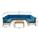 preview thumbnail 6 of 22, Perla 9-seater Acacia Wood Sectional Sofa Set by Christopher Knight Home