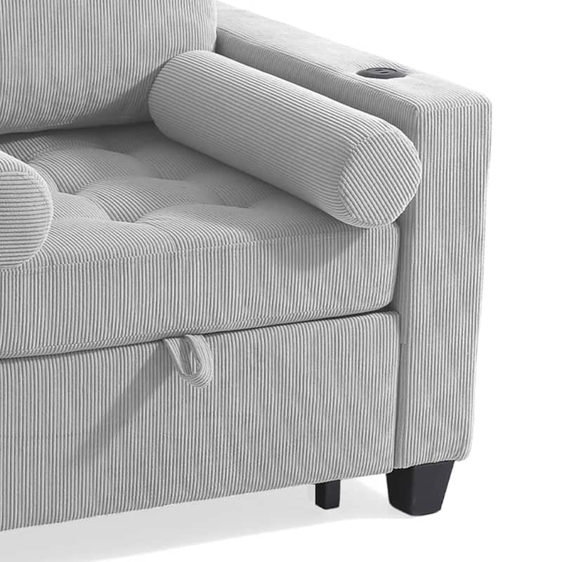 2 Set Convertible Adjustable Lounge 3-in-1 Pull-Out Sleeper Chair Bed