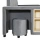 preview thumbnail 74 of 95, Velvet Grounded Bed Mother & Child Bed Platform Slat Bed Frame with Little Round Stool and Bedside Desk for Growing Child