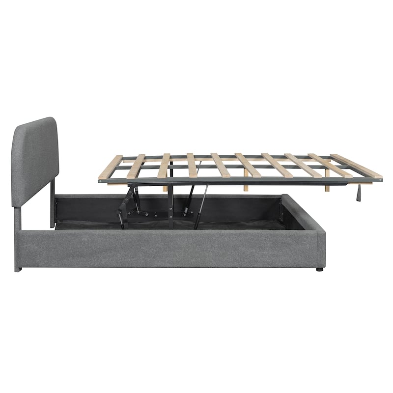Teddy Fleece Upholstered Platform Bed with Hydraulic Storage