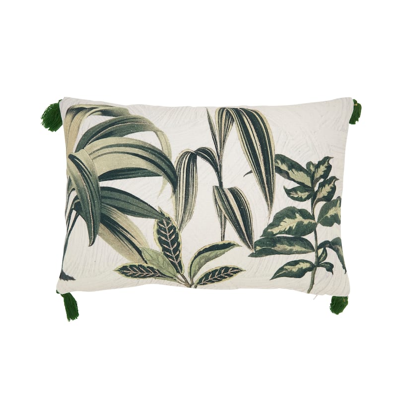 Palm Tree Throw Pillow - 12"x18" - Polyester - Green