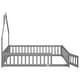 preview thumbnail 85 of 109, Twin/Full Montessori Toddler Floor Bed Frame, Modern House-Shaped Bed Frame with Fence and Full-Length Guardrails for Girls Boys