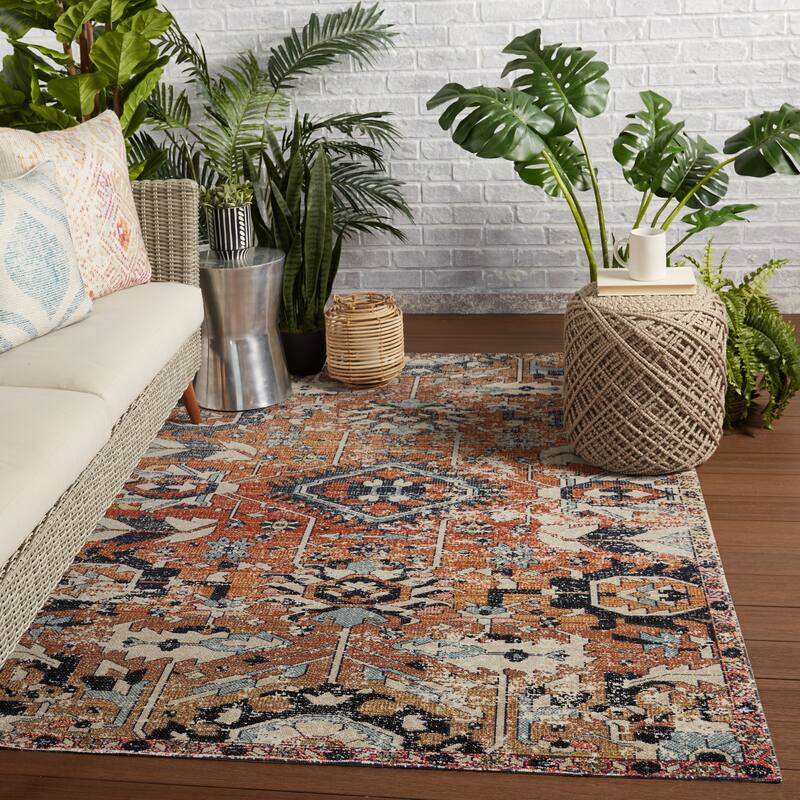Zandra Indoor/ Outdoor Medallion Area Rug