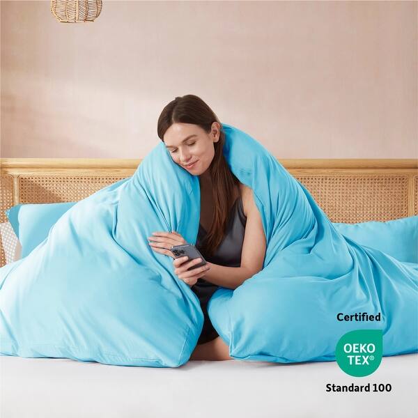 Nestl Ultra Soft Double Brushed Microfiber Duvet Cover Set with Button Closure