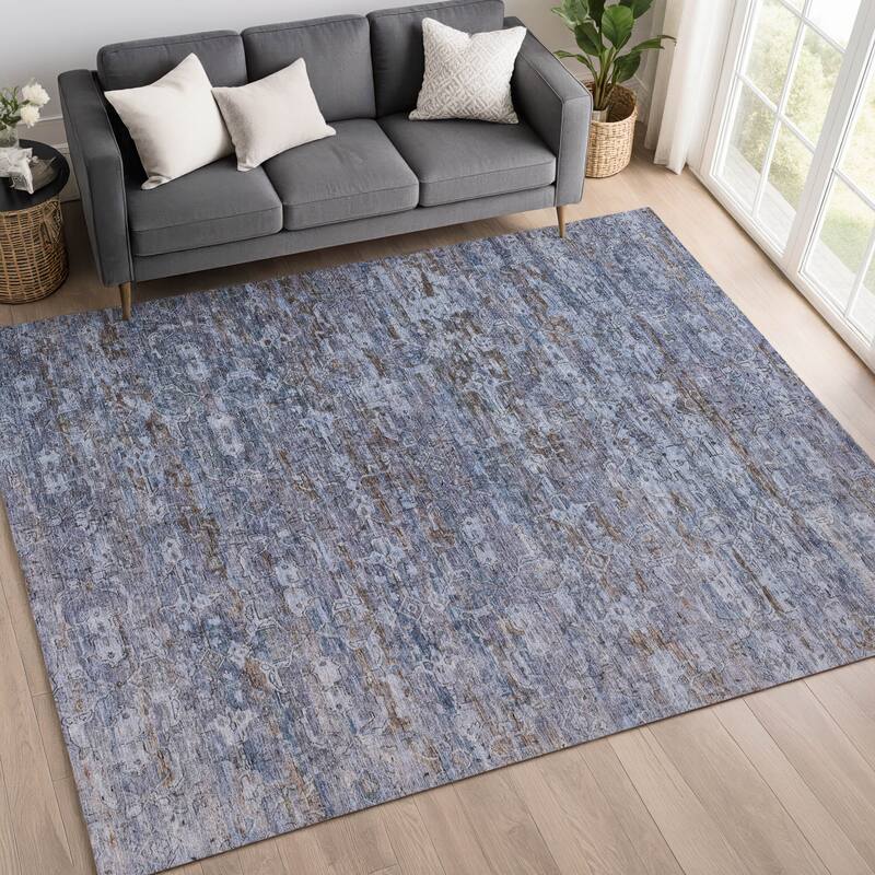 Machine Washable Indoor/ Outdoor Traditional Harmony Chantille Rug