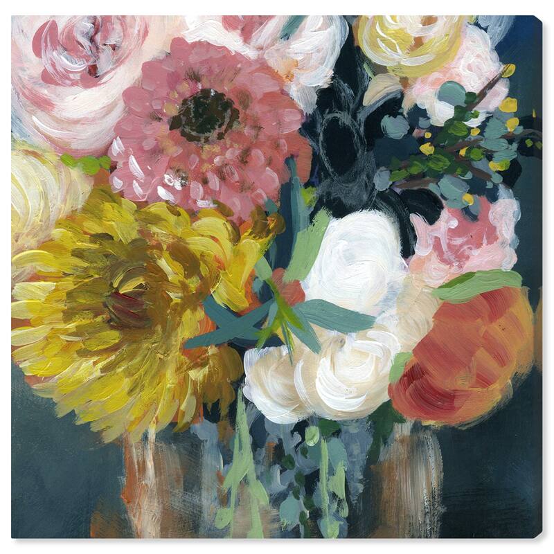 Wynwood Studio Canvas Floral and Botanical Spring Loving Square Pink and Traditional Wall Art Canvas Print