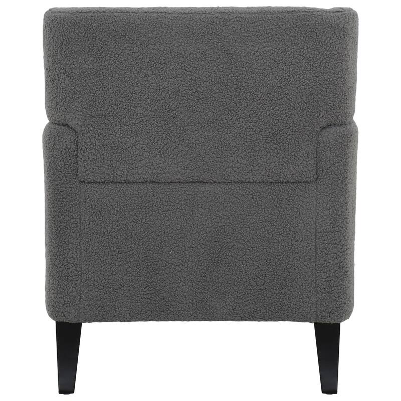 Modern 35.25" Upholstered Arm Chair with Birch Wood Legs amd Tufted Backrest for Living Room