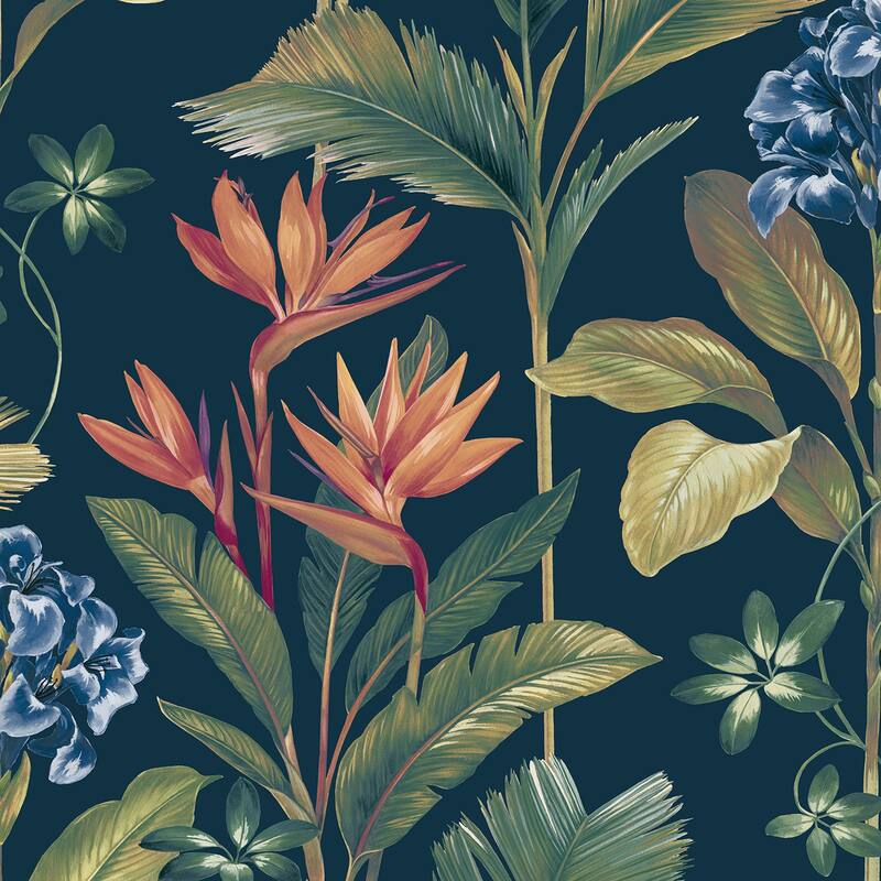 Belgravia Decor Oliana Navy Floral Wallpaper