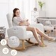 preview thumbnail 103 of 171, HOMYKA 28" Wide Rocking Chair for Nursery with Solid Wood Leg