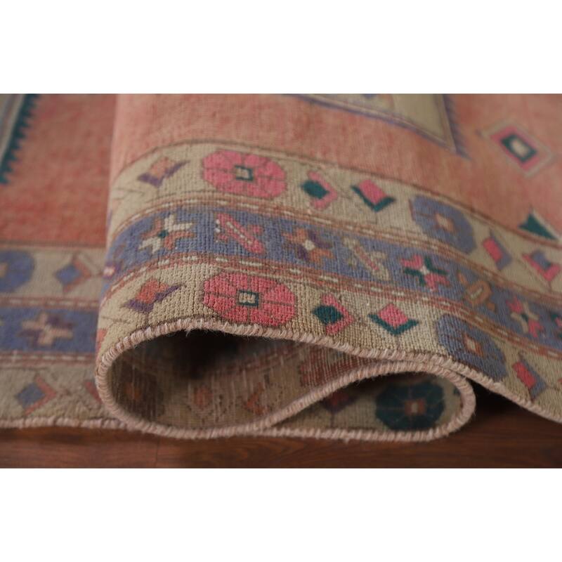 Hand Knotted Oriental 100% Wool Carpet Traditional Tribal Coral Ardebil Area Rug - 11' 1'' X 4' 7''