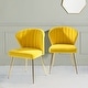 preview thumbnail 70 of 75, HULALA HOME Upholstered Premium Velvet Tufted Dining Chair with Small Base Set of 2 YELLOW