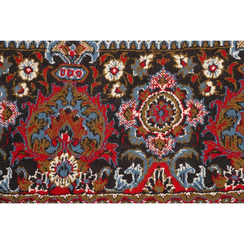 Traditional Red Kashan Turkish Area Rug Medallion Machine Made Carpet - 9'7" x 12'11"