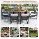 preview thumbnail 5 of 34, 7-Piece Outdoor Patio Steel Dining Set with Umbrella Hole and 6 Cushioned Armchairs