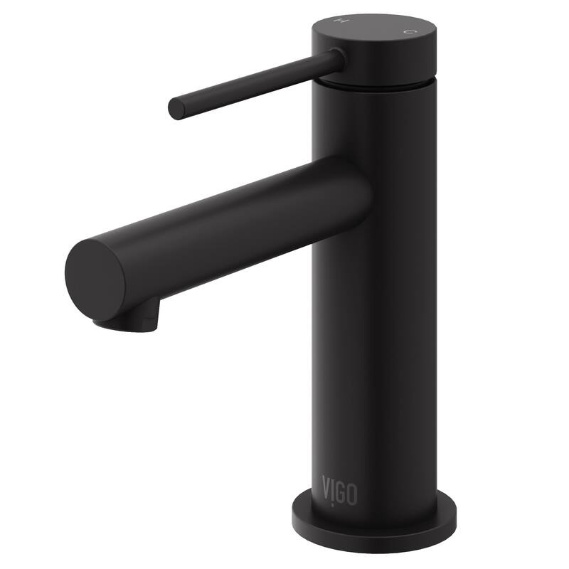 Vigo VG01055 Jewel 1.2 GPM 6" H Single Handle Single Hole Bathroom - Matte Black