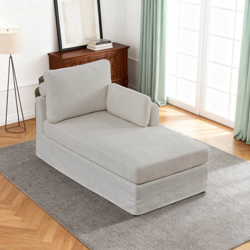 63.4"W Chenille Combination Sofa,Sofa Bed with Cushions & Metal Legs