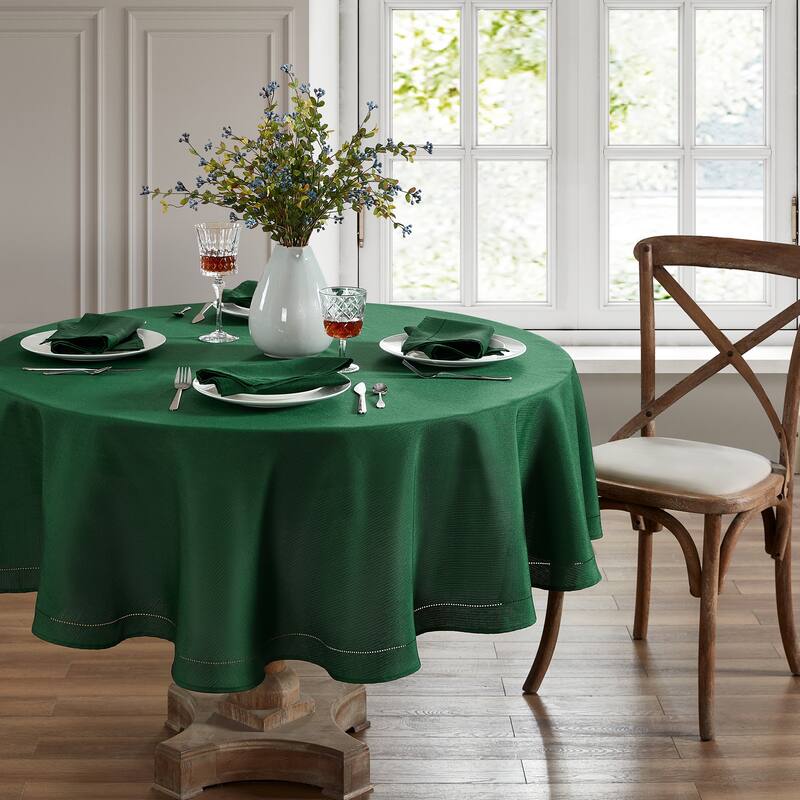 Alison Eyelet Punched Border Fabric Tablecloth