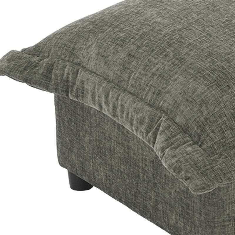 37"W Oversized Upholstered Chenille Rectangle Cloud Ottoman