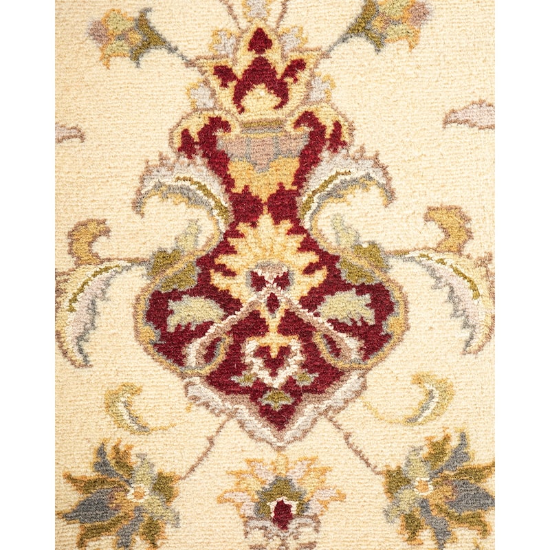 Overton Hand Knotted Wool Vintage Inspired Traditional Mogul Ivory Area Rug - 9 x 12