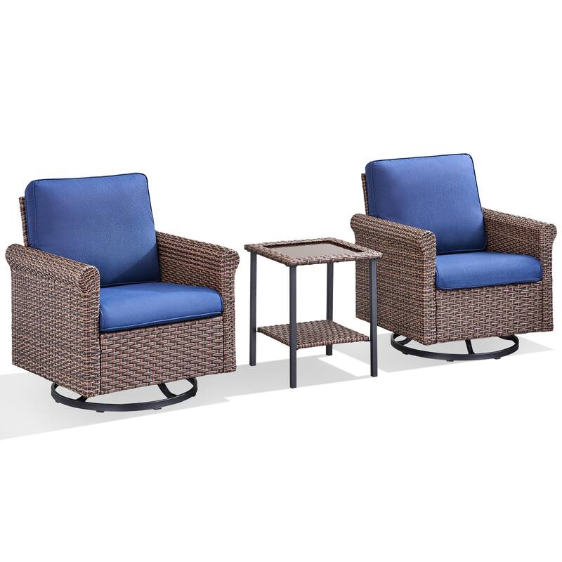 Pocassy Outdoor Sofa with Swivel Chairs Funiture Set